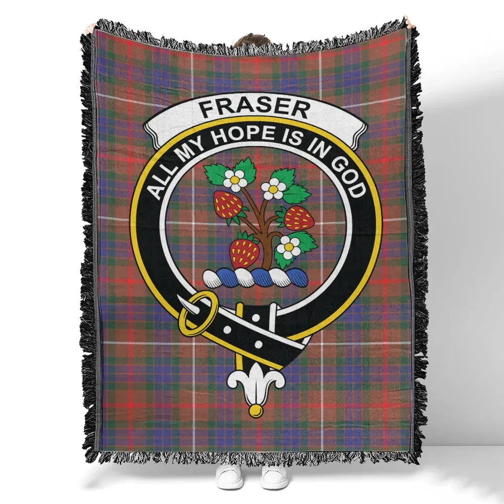 Scottish Tartan Fraser Hunting Modern Clan Woven Blanket Crest Style