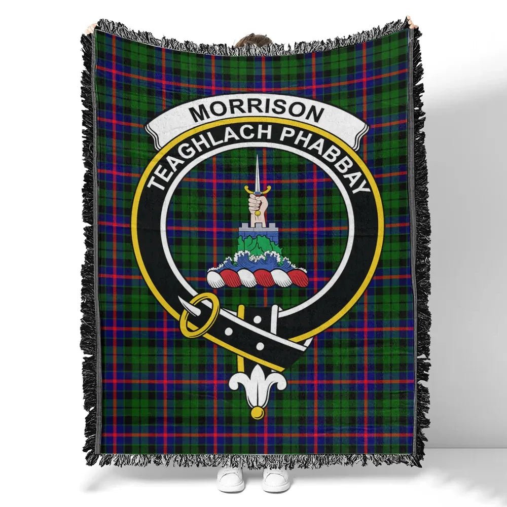 Scottish Tartan Morrison Modern Clan Woven Blanket Crest Style