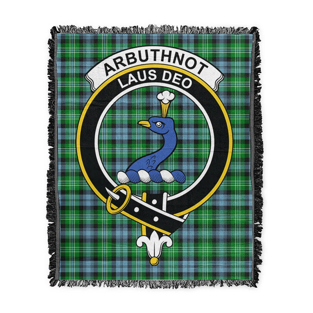 Scottish Tartan Arbuthnot Ancient Clan Woven Blanket Crest Style