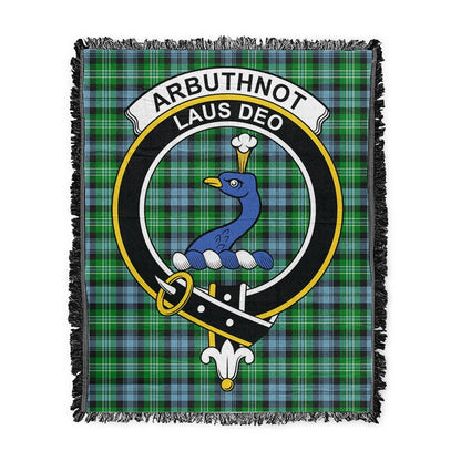 Scottish Tartan Arbuthnot Ancient Clan Woven Blanket Crest Style