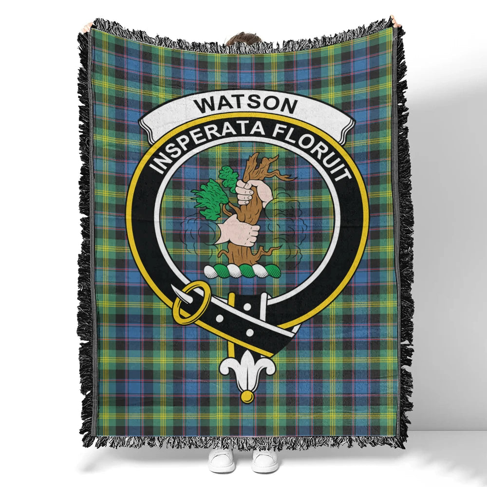 Scottish Tartan Wardlaw Modern Clan Woven Blanket Crest Style