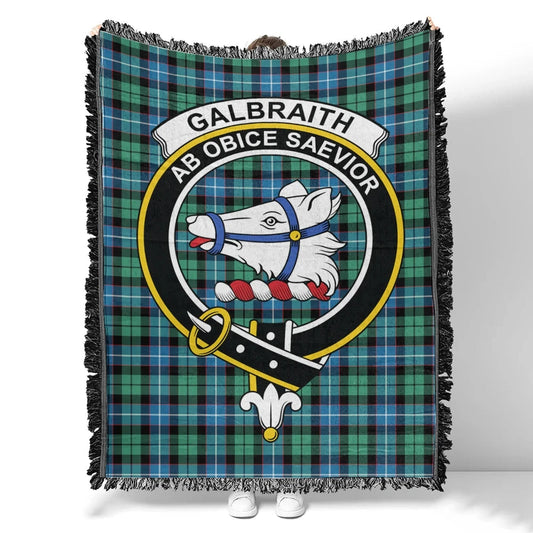 Scottish Tartan Galbraith Ancient Clan Woven Blanket Crest Style