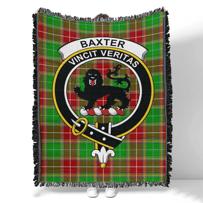 Scottish Tartan Baxter Clan Woven Blanket Crest Style