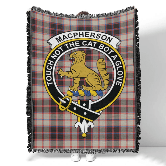 Scottish Tartan MacPherson Hunting Ancient Clan Woven Blanket Crest Style