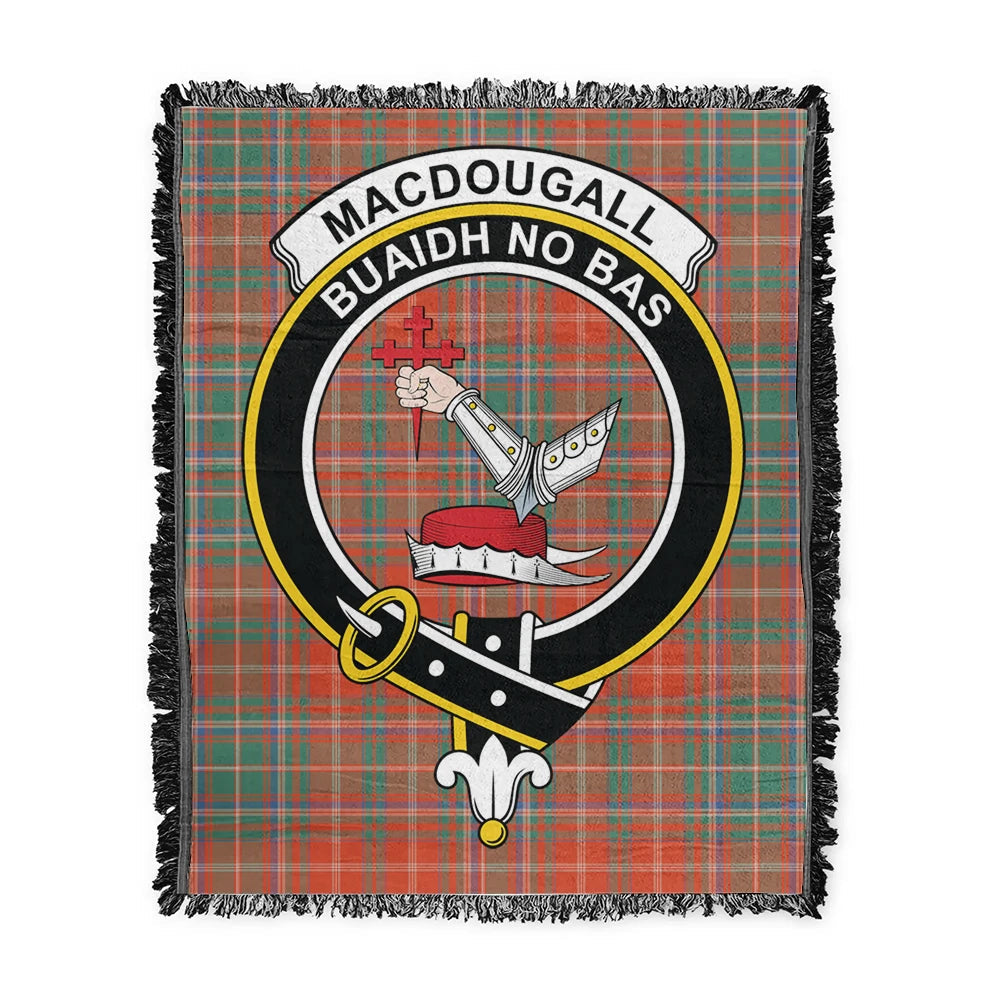 Scottish Tartan MacDougall Ancient Clan Woven Blanket Crest Style