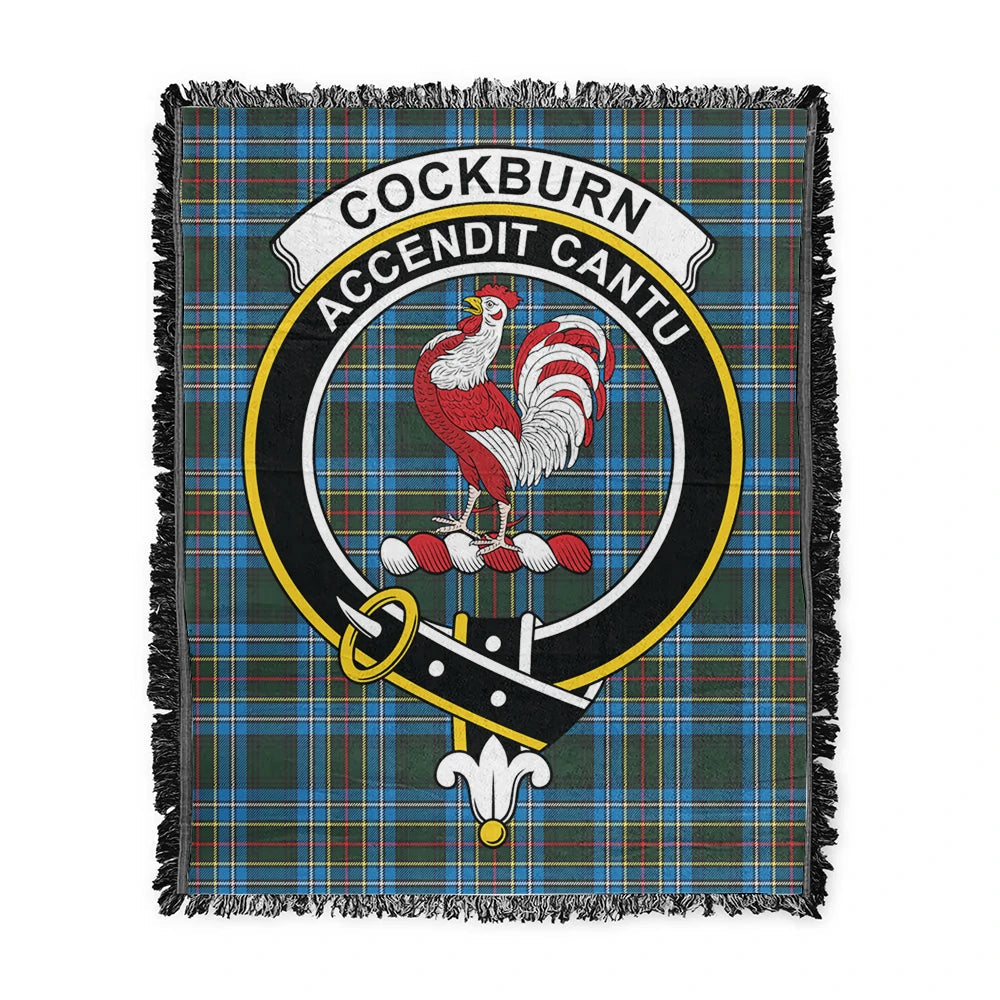 Scottish Tartan Cockburn Modern Clan Woven Blanket Crest Style