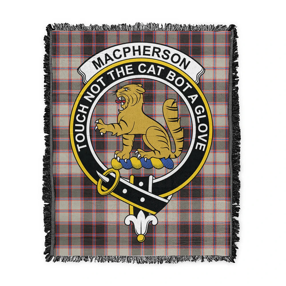 Scottish Tartan MacPherson Hunting Ancient Clan Woven Blanket Crest Style