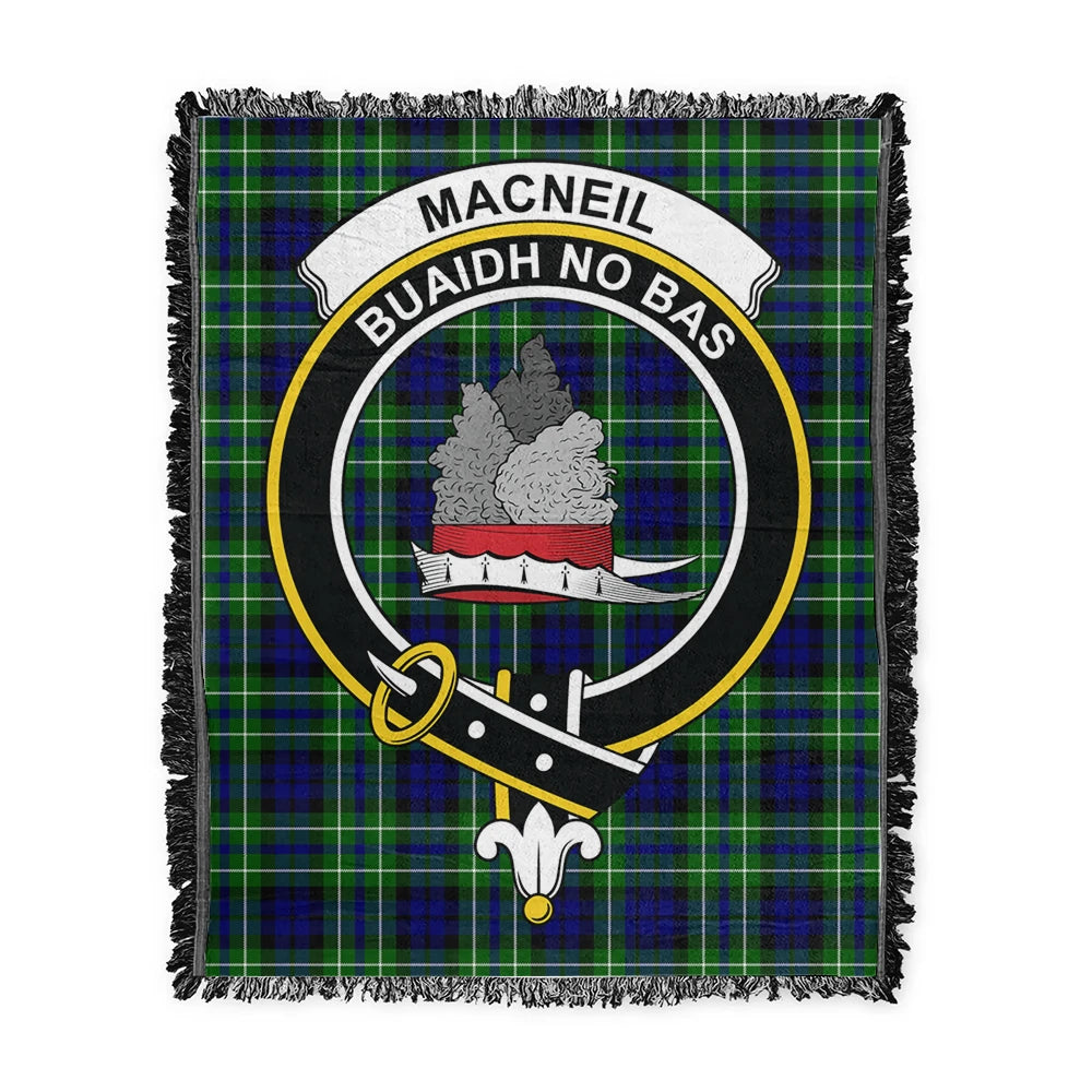 Scottish Tartan MacNeil of Colonsay Modern Clan Woven Blanket Crest Style