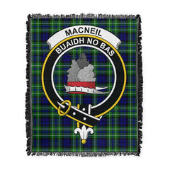 Scottish Tartan MacNeil of Colonsay Modern Clan Woven Blanket Crest Style