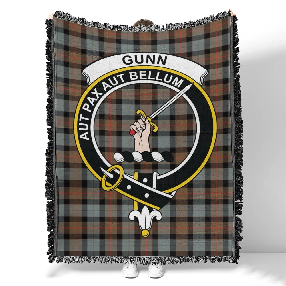 Scottish Tartan Gunn Weathered Clan Woven Blanket Crest Style