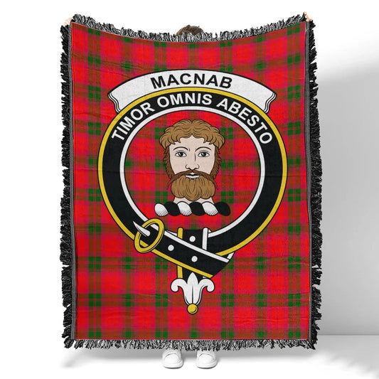 Scottish Tartan MacNab Modern Clan Woven Blanket Crest Style