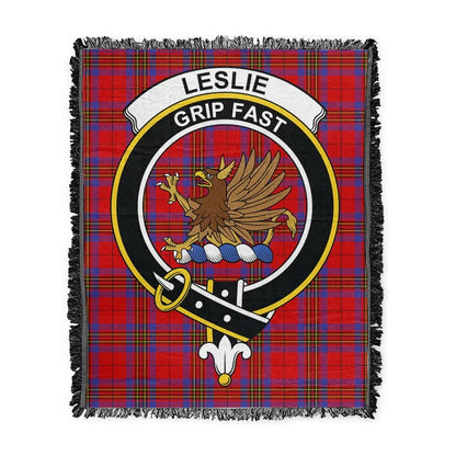 Scottish Tartan Leslie Modern Clan Woven Blanket Crest Style