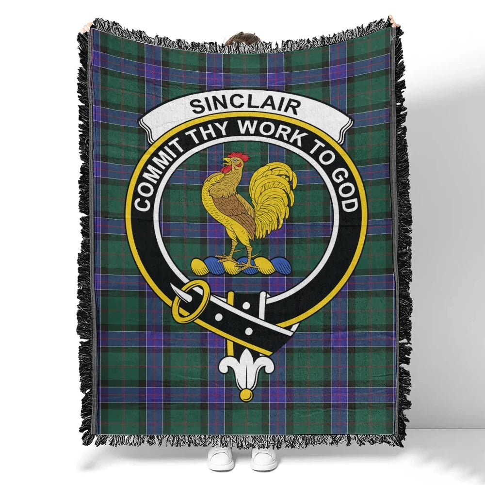 Scottish Tartan Sinclair Hunting Modern Clan Woven Blanket Crest Style