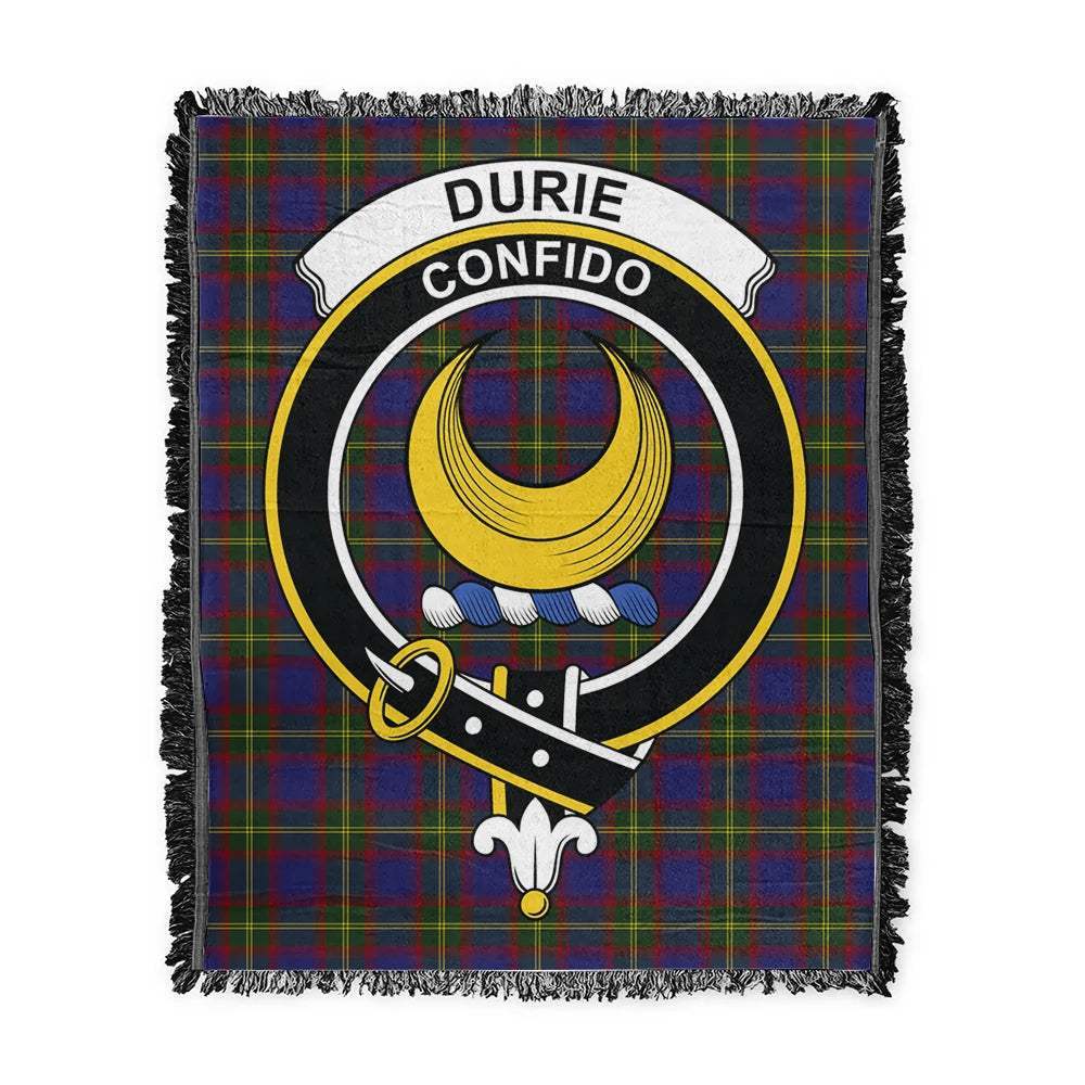 Scottish Tartan Durie Clan Woven Blanket Crest Style