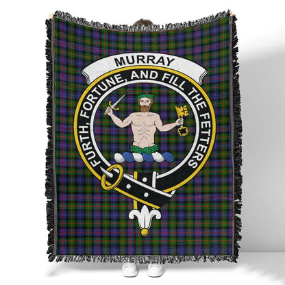 Scottish Tartan Murray of Atholl Modern Clan Woven Blanket Crest Style