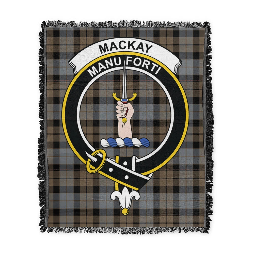 Scottish Tartan MacKay Weathered Clan Woven Blanket Crest Style