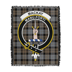 Scottish Tartan MacKay Weathered Clan Woven Blanket Crest Style