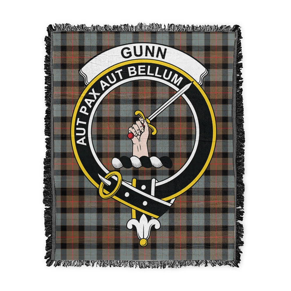 Scottish Tartan Gunn Weathered Clan Woven Blanket Crest Style