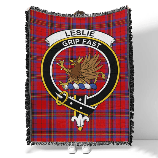 Scottish Tartan Leslie Modern Clan Woven Blanket Crest Style