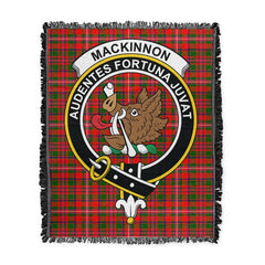 Scottish Tartan MacKinnon Modern Clan Woven Blanket Crest Style
