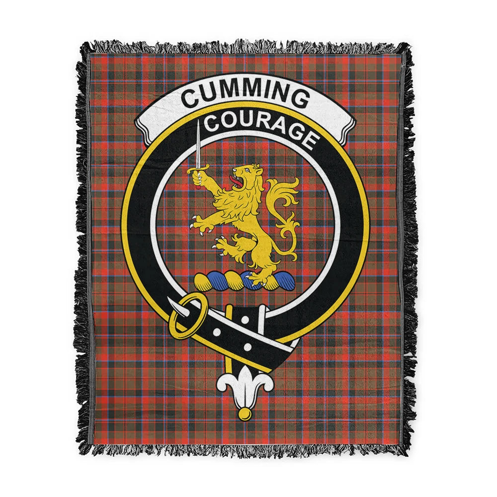 Scottish Tartan Cumming Hunting Weathered Clan Woven Blanket Crest Style