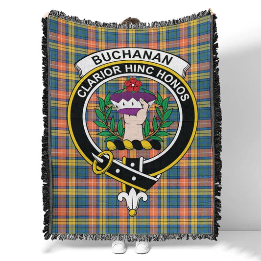 Scottish Tartan Buchanan Ancient Clan Woven Blanket Crest Style