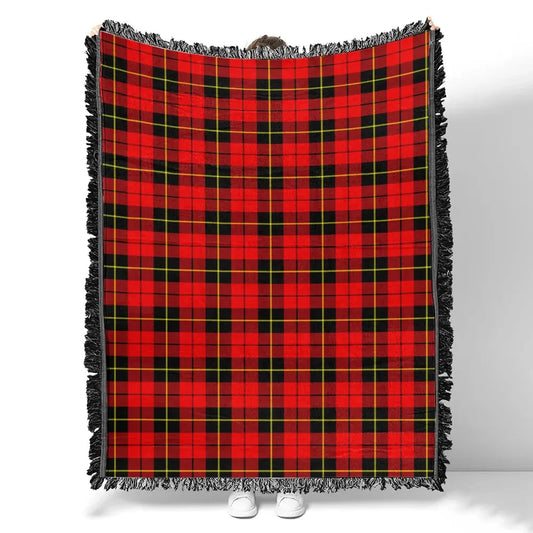 Scottish Tartan Wallace Hunting Red Clan Woven Blanket Plaid Style