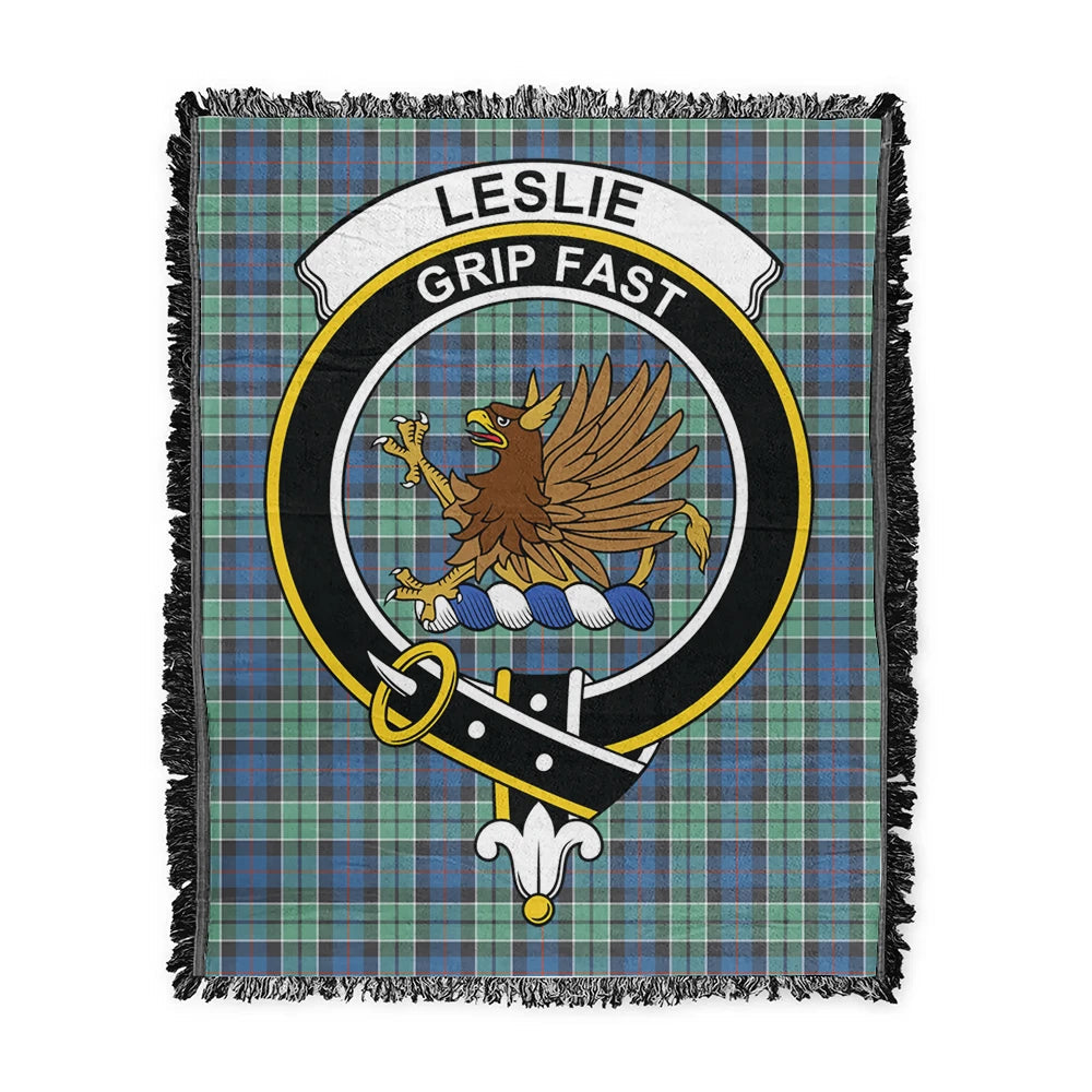 Scottish Tartan Leslie Hunting Clan Woven Blanket Crest Style