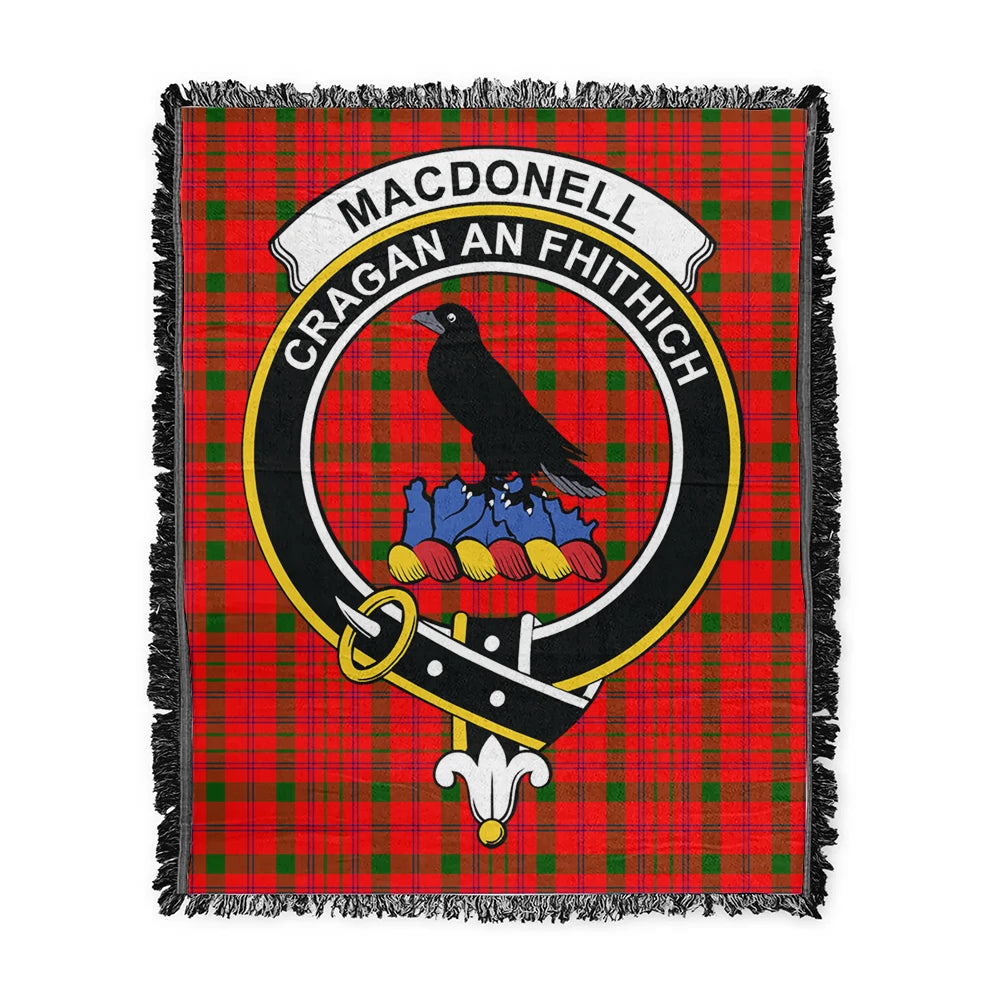 Scottish Tartan MacDonnell of Keppoch Modern Clan Woven Blanket Crest Style