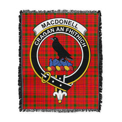 Scottish Tartan MacDonnell of Keppoch Modern Clan Woven Blanket Crest Style