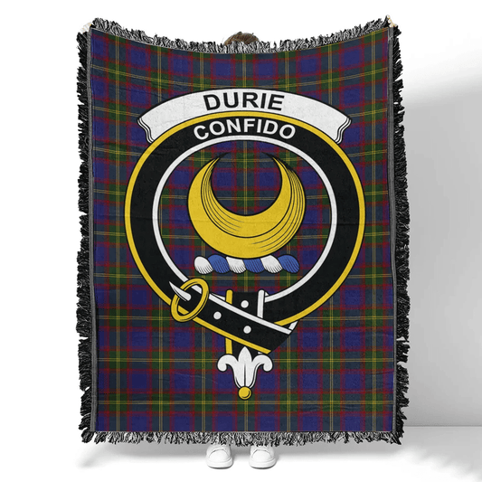 Scottish Tartan Durie Clan Woven Blanket Crest Style