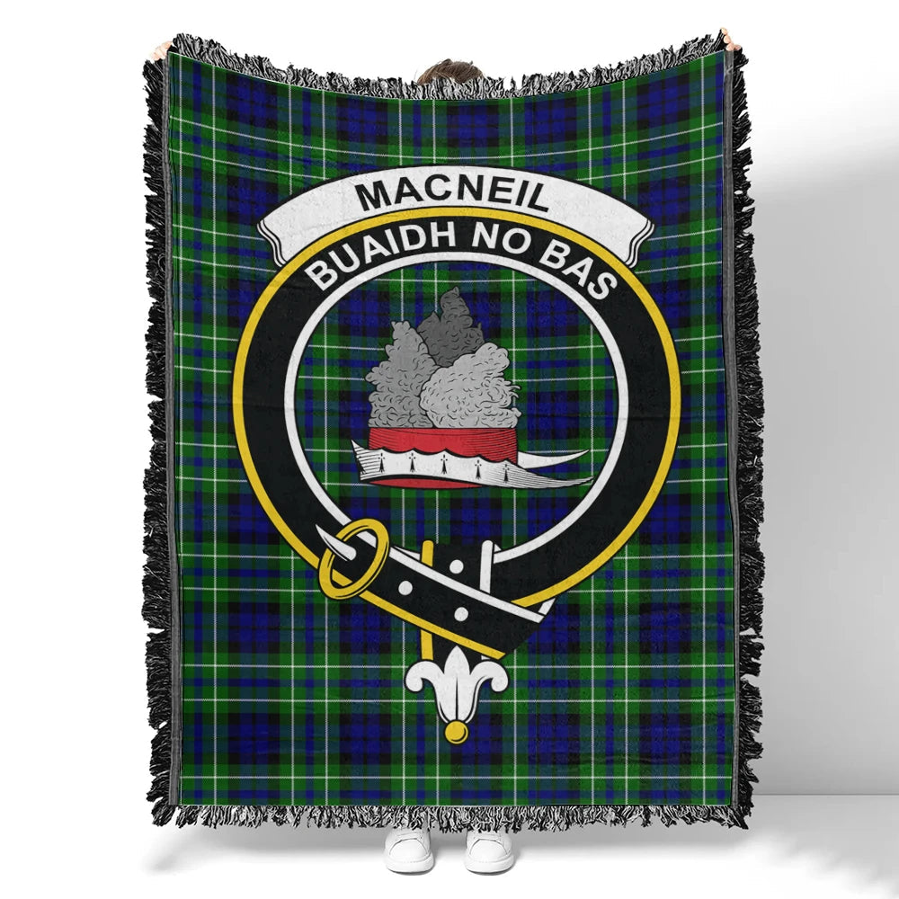 Scottish Tartan MacNeil of Colonsay Modern Clan Woven Blanket Crest Style