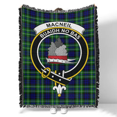Scottish Tartan MacNeil of Colonsay Modern Clan Woven Blanket Crest Style