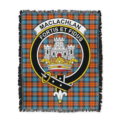 Scottish Tartan MacLachlan Ancient Clan Woven Blanket Crest Style