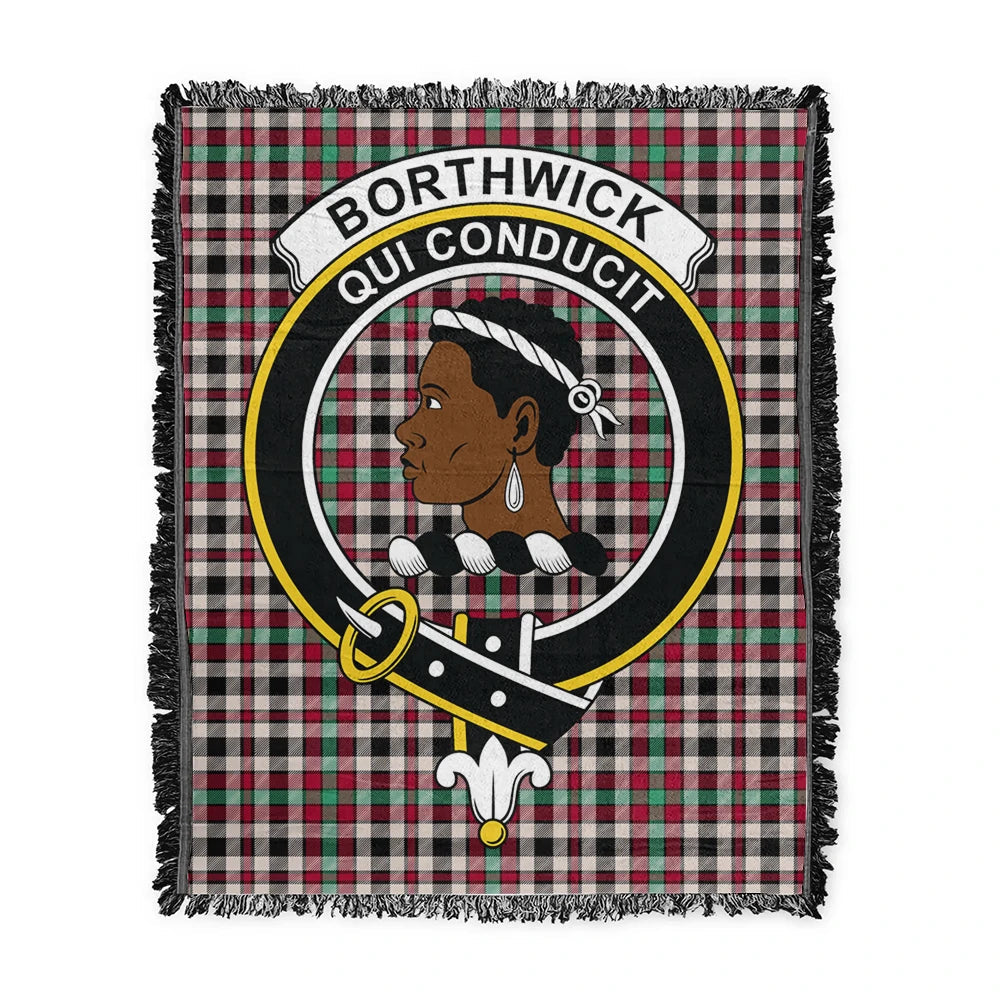 Scottish Tartan Borthwick Dress Ancient Clan Woven Blanket Crest Style