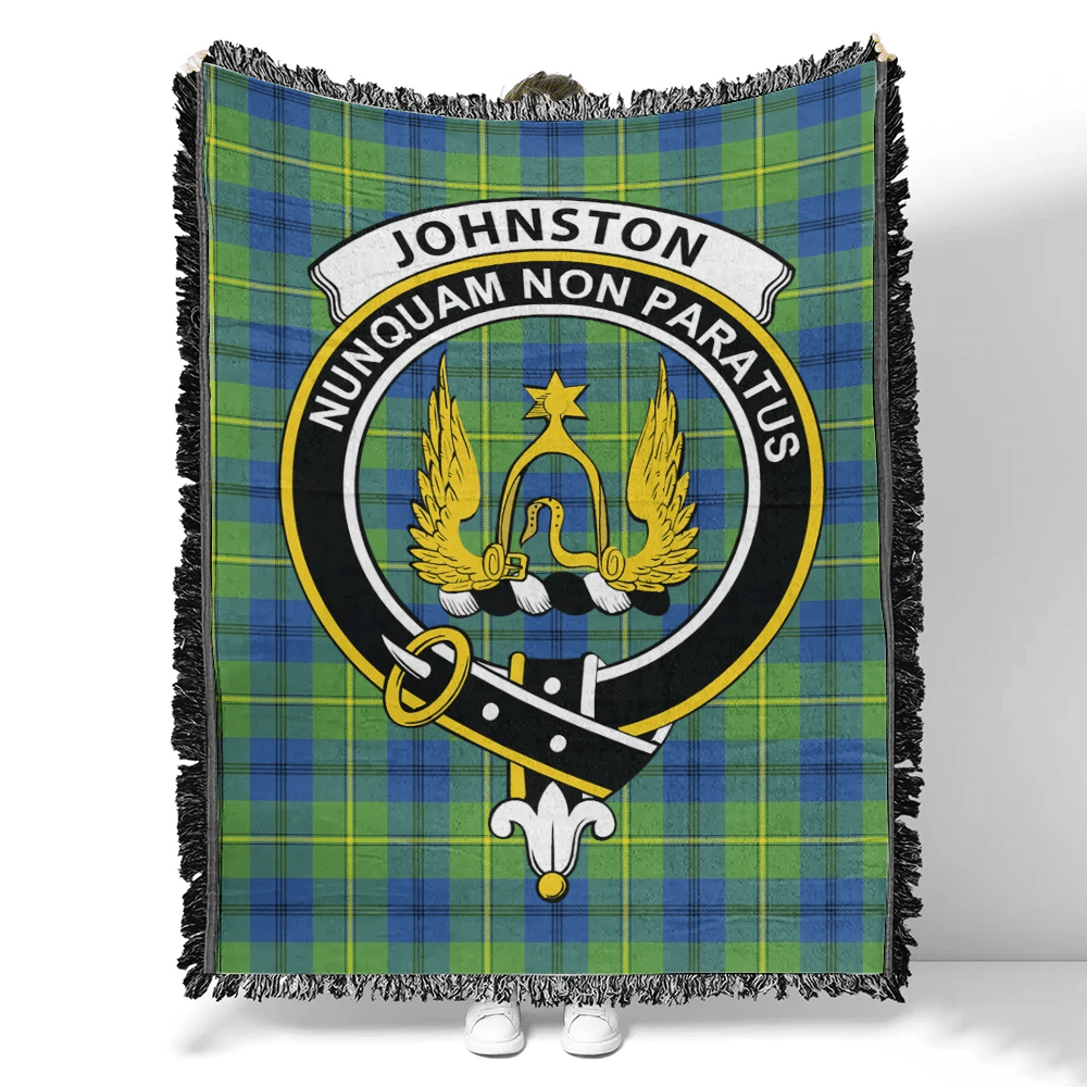 Scottish Tartan Johnston Ancient Clan Woven Blanket Crest Style