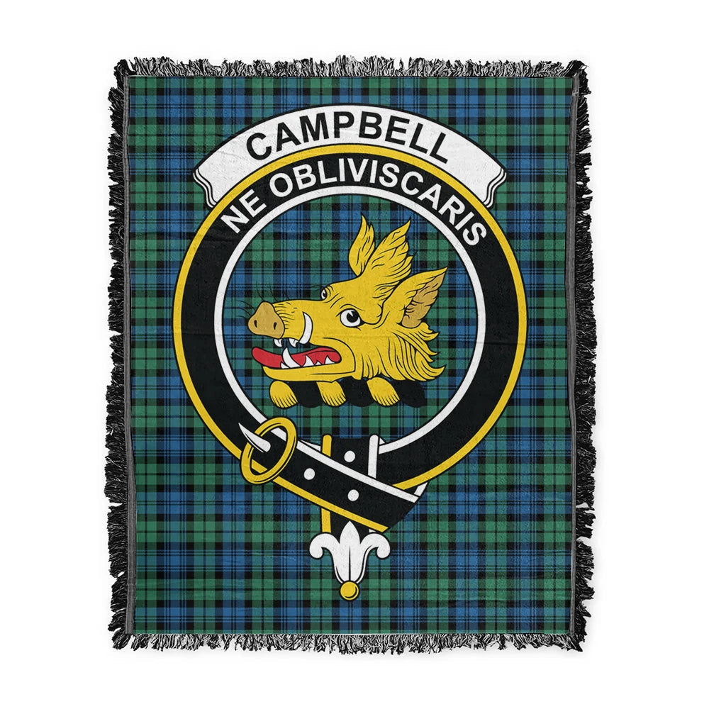 Scottish Tartan Campbell Ancient 02 Clan Woven Blanket Crest Style