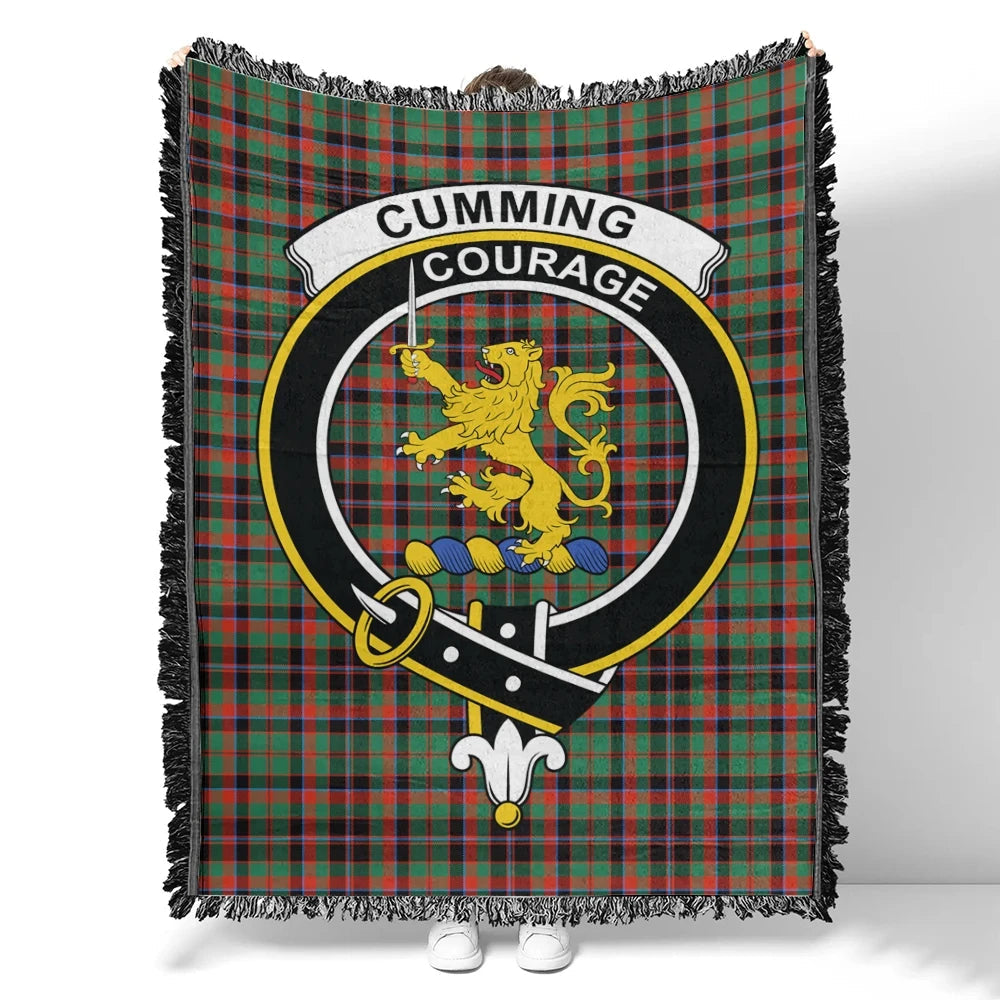 Scottish Tartan Cumming Hunting Ancient Clan Woven Blanket Crest Style