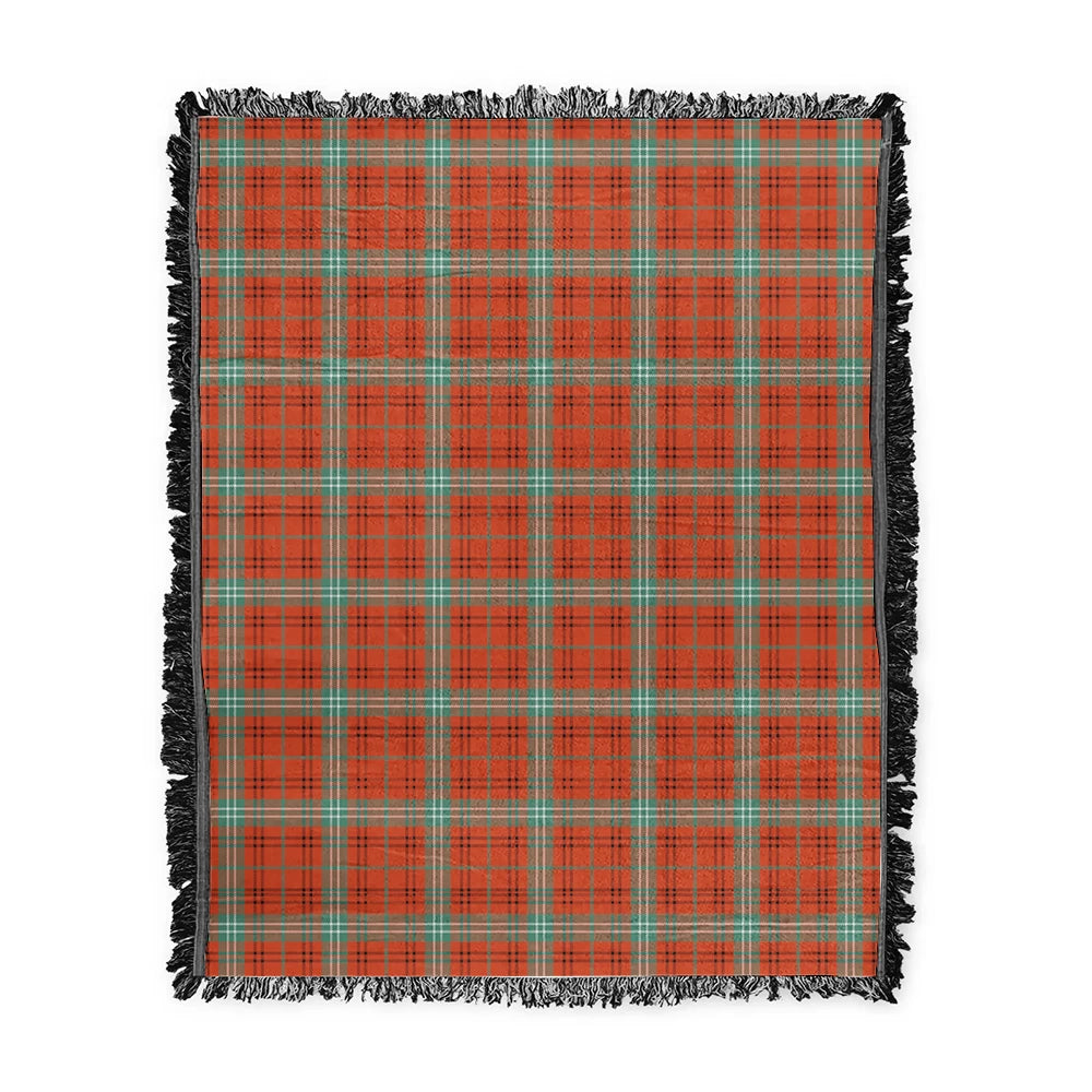 Scottish Tartan Morrison Red Ancient Clan Woven Blanket Plaid Style