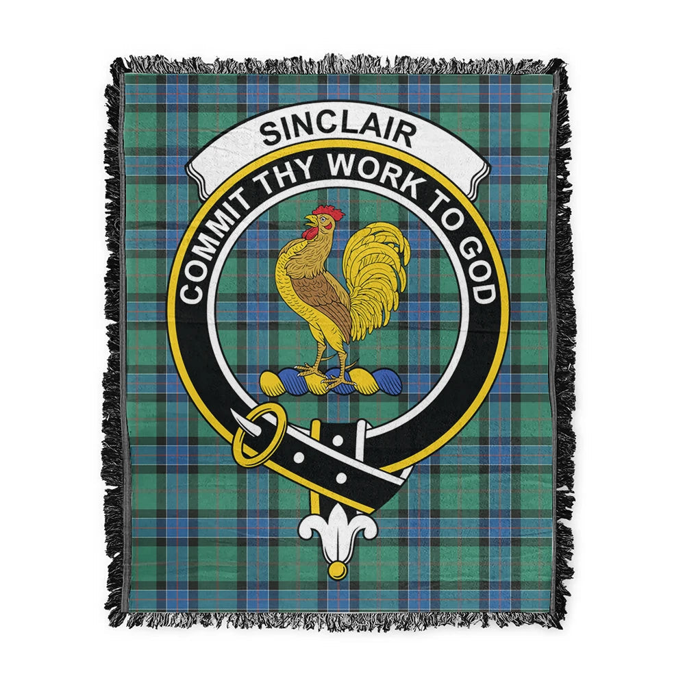 Scottish Tartan Sinclair Hunting Ancient Clan Woven Blanket Crest Style