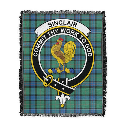 Scottish Tartan Sinclair Hunting Ancient Clan Woven Blanket Crest Style