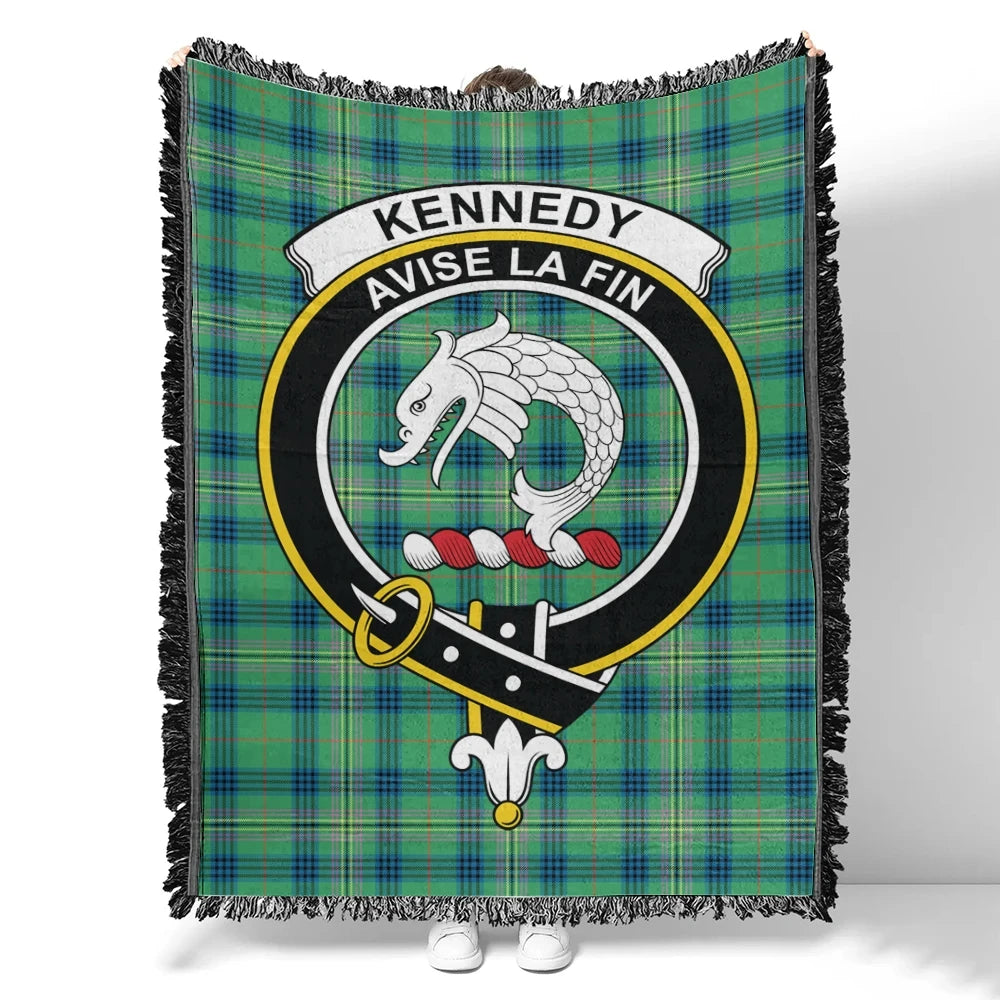 Scottish Tartan Kennedy Ancient Clan Woven Blanket Crest Style