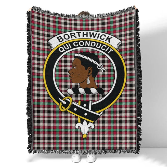 Scottish Tartan Borthwick Dress Ancient Clan Woven Blanket Crest Style