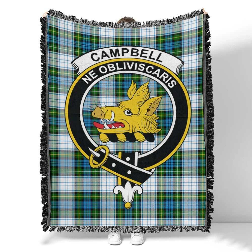 Scottish Tartan Campbell Dress Ancient Clan Woven Blanket Crest Style