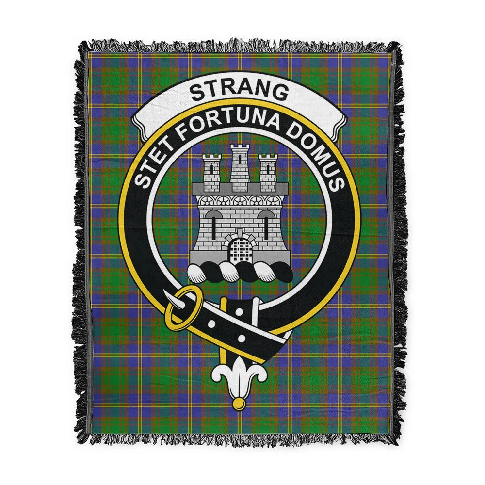 Scottish Tartan Strange of Balkaskie Clan Woven Blanket Crest Style