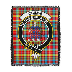 Scottish Tartan Ogilvie Hunting Ancient Clan Woven Blanket Crest Style