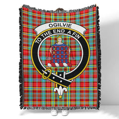 Scottish Tartan Ogilvie Hunting Ancient Clan Woven Blanket Crest Style
