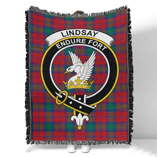 Scottish Tartan Lindsay Modern Clan Woven Blanket Crest Style