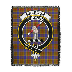 Scottish Tartan Balfour Modern Clan Woven Blanket Crest Style