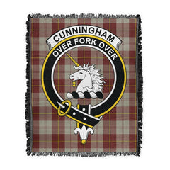 Scottish Tartan Cunningham Burgundy Dancers Clan Woven Blanket Crest Style